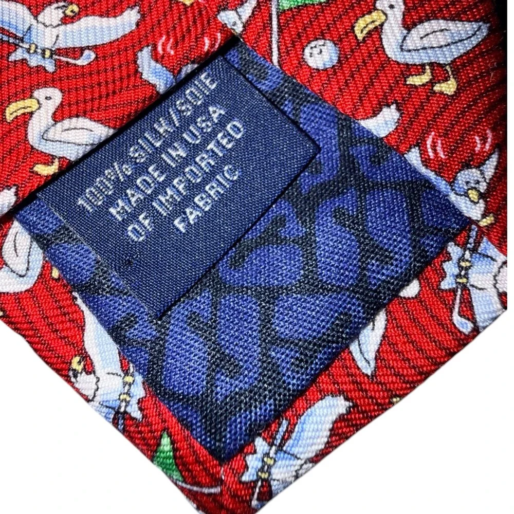 Vineyard Vines Under Par Golf Red Silk Tie